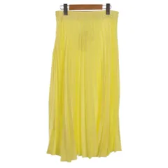 ザラ ZARA プリーツロングスカート 光沢 M 黄色 イエロー ■FY