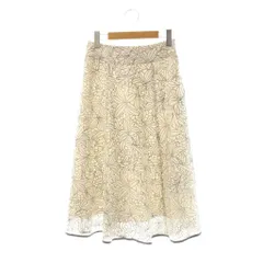 エニィスィス エニシス anySiS 花柄刺繍 スカート ロング フレア 1 ライトベージュ グレー /NR ■OS