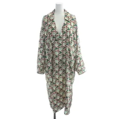 ザラ ZARA ワンピース M アイボリー 幾何学模様 Vネック 長袖 /AB ■OS