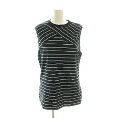 ディーゼル DIESEL ノースリーブトップス 黒 ブラック ボーダー 白 ホワイト ストライプ ジップデザイン /AG ■OS