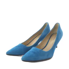 コーチ COACH パンプス ハイヒール ポインテッドトゥ スエード 35 ブルー /YO24