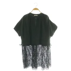 ニコアンド Niko and.. ショートスリーブチャーチチュニック シャツ ブラウス プルオーバー F 黒 /CX ■OS