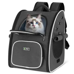 【送料無料】Tresbro 最新型 犬 猫 リュック カーテン付きの ペットキャリー 折り畳み式 きゃりーバッグ 小型犬・小動 物用 旅行/通院/災害避難に最適 お出かけ バッグ ブラック
