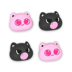 PlayVital Switch 2対応サムスティッククッショングリップ 4個、Nintendo Switch 2ジョイコン対応カワイイシリコンジョイスティックカバー、滑り止めデザイン【猫のPP & VV】 1