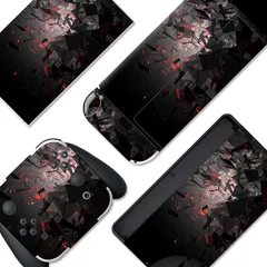 PlayVital Switch OLEDモデルに対応用フルセット保護ステッカーシール、Switch OLEDコンソール＆ジョイコン＆ドック＆グリップに対応用カスタムビニールステッカースキンシール【フラグメントスペース】 0