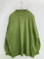 As know as plus アズノゥアズプラス ニット/セーター F グリーン ウール・ニット 無地 刺繍 ミドル丈 長袖 タートルネック/ハイネック