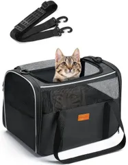 Morpilot ペットキャリー 猫 きゃりーバッグ 4way ショルダー小・中型猫・小型犬・うさぎ用 リュック 折りたたみ 通気性 臭気がない 引っ掻き傷に強い 車載/ドライブ/キャンピング/旅行/通院/災害避難用 猫 バッグ (マット/飛び出し防止リード/