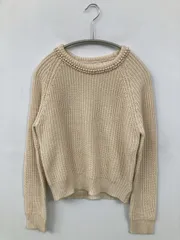 Coca Deal ニット/セーター 2 アイボリー 無地 ビジュー ミドル丈 長袖 クルーネック(丸首)