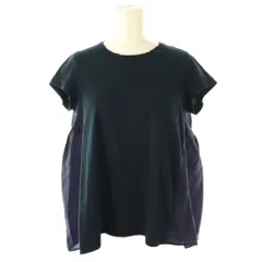 サカイ sacai バック切替 Tシャツ カットソー 半袖 コットン 1 紺 /NR ■OS ■SH