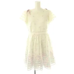 ロディスポット LODISPOTTO チェックフラワーワンピース 膝丈 半袖 M ホワイト /HK ■OS