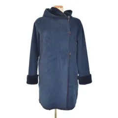 ロッソ ROSSO アーバンリサーチ フェイクムートン ロングコート フード F 紺 ネイビー ■FY