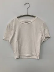 ZARA ザラ Tシャツ/カットソー USA XS ホワイト 無地 ショート丈 半袖 クルーネック(丸首)