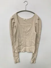 MURUA ムルーア ニット/セーター F ベージュ ニット 無地 ショート丈 長袖 スクエアネック