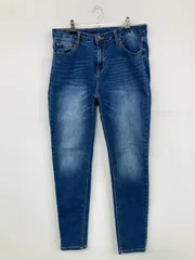 ANTIQUA アンティカ デニムパンツ XL ブルー フルレングス 無地 スキニー・タイト テーパード レギュラー ヴィンテージ