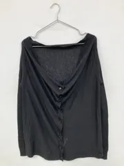 fua カーディガン/ボレロ M ブラック ナイロン 無地 ミドル丈 長袖