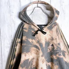 【入手困難】00s 古着 OLD adidas ブリーチ タイダイ スウェット パーカー #r61