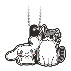 【中古】キーホルダー シナモロール×キュルガA 「夜は猫といっしょ×サンリオキャラクターズ スペシャルラバーマスコット」