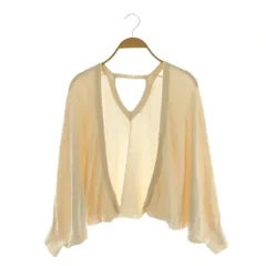 アプワイザーリッシェ Apuweiser-riche 24SS バックパールボレロ カーディガン ニット 2 ライトベージュ /MY ■OS