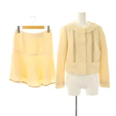 エムズグレイシー M'S GRACY ノーカラージャケット スカート セットアップ スーツ 38 ライトベージュ /ES ■OS