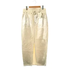 ザラ ZARA デニム ロングスカート タイト マキシ M アイボリー /AT ■OS