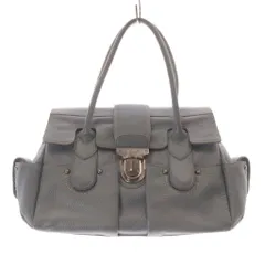 銀座かねまつ GINZA Kanematsu ハンドバッグ レザー ロゴ 水色 ライトブルー