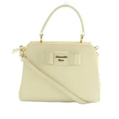 サマンサベガ Samantha Vega 2WAY ハンドバッグ ショルダーバッグ リボン アイボリー /MI ■OS