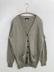 OLIVE des OLIVE オリーブデオリーブ カーディガン/ボレロ L グレー コットン 無地 ワンポイント 刺繍 ミドル丈 長袖