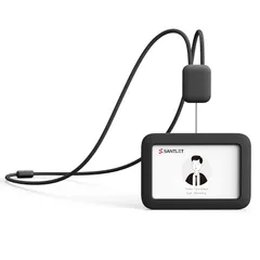 【新品】 ID カードホルダー カードホルダー 首掛け 社員証ケース 名札ケース idカードケース パスケース リール付き 伸縮可能 シリコン製 ネックストラップ 安全分離バックル 2枚 収納可能 ネームホルダー おしゃれ 社員 教師 従業員に最適 メンズ 1