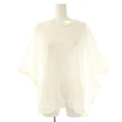 ミズイロインド mizuiro ind メッシュミックスワイドプルオーバー カットソー 五分袖 ホワイト /HK ■OS