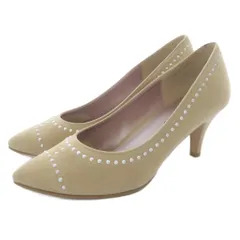 銀座かねまつ スエード パンプス ハイヒール 23.5cm ベージュ