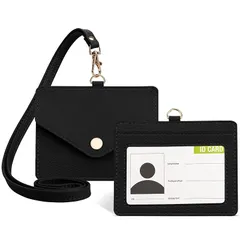 【新品】 3CCart パスケース 横型 IDカードホルダー 両面 社員証 首掛け カードケース ネームホルダー 背面ポケット付き 定期入れ レディース メンズ IDケース 両面用 背面 収納 カードケース 社員証 名刺 名札ケース 定期入れ 通勤 パスケ 1