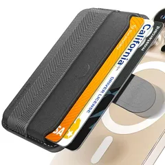 【新品】 [Sinjimoru] プル & スライド magsafe対応 カードケース, フィンガーグリップ 付き, タプを引いて取り出す スマホカードケース, カード3枚収納 マグセーフ 財布, iPhone 16/15/14/13/12 シリーズ対応, 1