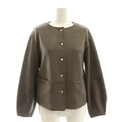 ジェイプレス J.PRESS 23AW スエードダンボール ジャケット ノーカラー S ブラウン 茶 /HK ■OS