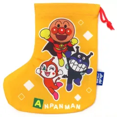 【中古】バッグ 集合(イエロー) ブーツ型巾着 「アンパンマン×アサヒ飲料」 対象商品購入特典