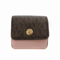 マイケルコース MICHAEL KORS AirPodsケース 小物ケース MK柄 レザー PVC ピンク 茶 ブラウン /FT
