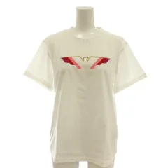 エンポリオアルマーニ EMPORIO ARMANI ロゴ刺繍 半袖 Tシャツ カットソー 44 ホワイト /ES ■OS