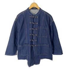 アズノウアズ ピンキー AS KNOW AS PINKY カバーオール デニムジャケット ブルゾン チャイナボタン F ブルー ■FY