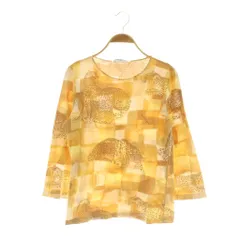 サルヴァトーレフェラガモ Salvatore Ferragamo アニマルプリントコットンTシャツ カットソー 七分袖 総柄 M オレンジ ブラウン /MY ■OS ■SH