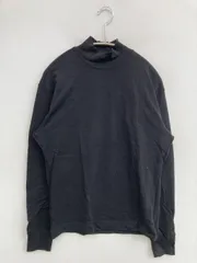 UNIQLO U ユニクロユー Tシャツ/カットソー S ブラック 無地 ミドル丈 長袖 タートルネック/ハイネック