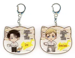 【中古】キーホルダー リヴァイ・エルヴィン カフェ(猫) ミニキャラアクリルキーホルダー 「進撃の巨人×PRINCESS CAFE」