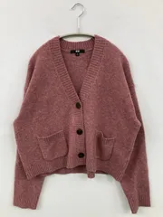 UNIQLO ユニクロ カーディガン/ボレロ S ピンク ウール・ニット 無地 ショート丈 長袖