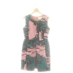 チェスティ Chesty ノースリーブジャガードワンピース 膝丈 1 グリーン ピンク /HK ■OS