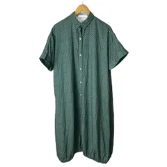 アズノウアズ as know as plus 総柄 シャツワンピース 半袖 F グリーン マルチカラー ■FY