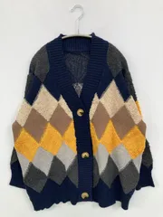 カーディガン/ボレロ ブラック ウール・ニット その他総柄 ミドル丈 長袖