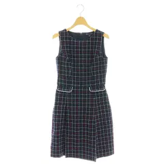 ブルックスブラザーズ BROOKS BROTHERS ステッチ刺繍チェックワンピース ノースリーブ 膝丈 0 マルチカラー /SS ■OS ■SH