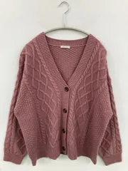 CINEMA CLUB シネマクラブ カーディガン/ボレロ M ピンク ウール・ニット 無地 ミドル丈 長袖