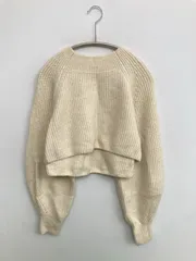 SENSE OF PLACE センスオブプレイス ニット/セーター One size アイボリー ウール・ニット ナイロン 無地 ショート丈 長袖 クルーネック(丸首)