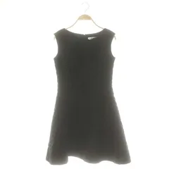 ルネ Rene 花柄刺繍 ノースリーブワンピース ひざ丈 総柄 36 黒 /CX ■OS