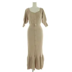 ジルバイジルスチュアート JILL by JILLSTUART ニットワンピース ロング 五分袖 リブ ベルト付 FR ピンク /MY ■OS