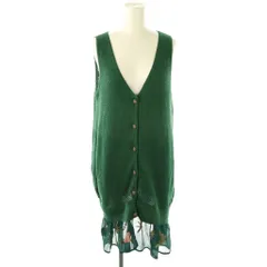 ホコモモラデシビラ Jocomomola de Sybilla ニットワンピース 膝丈 ノースリーブ 40 グリーン /HK ■OS